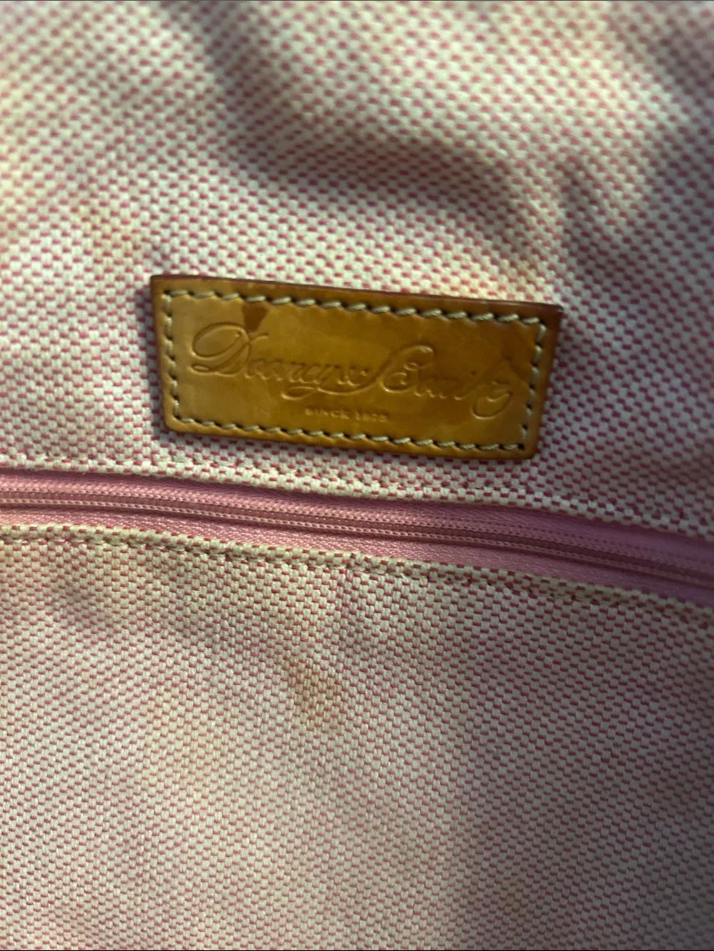 Dooney & Bourke Tan Shoulder Tote with Signature DB Pattern